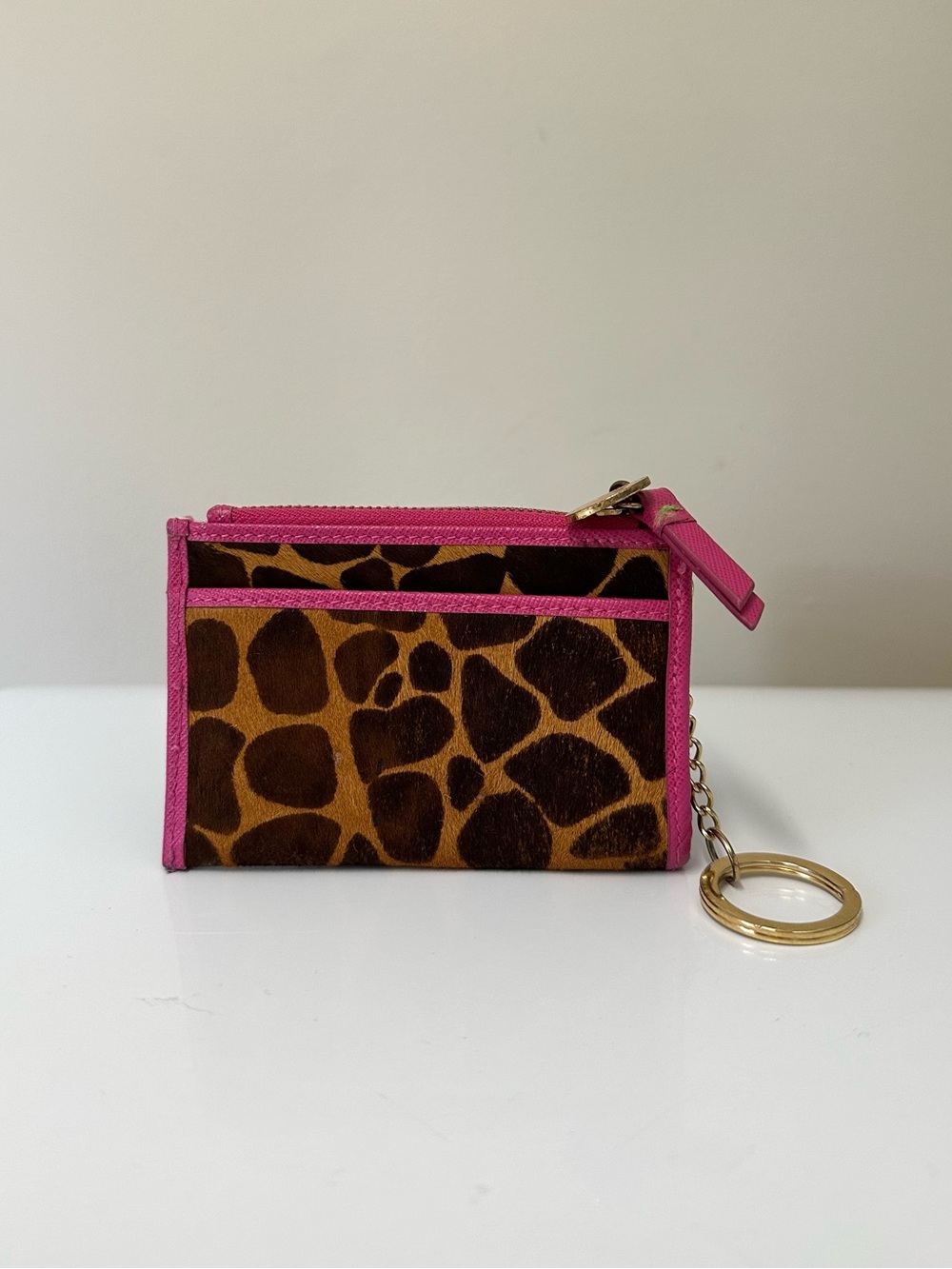 Lilly Pulitzer Pony Hair Zip ID Keychain Card Holder Case